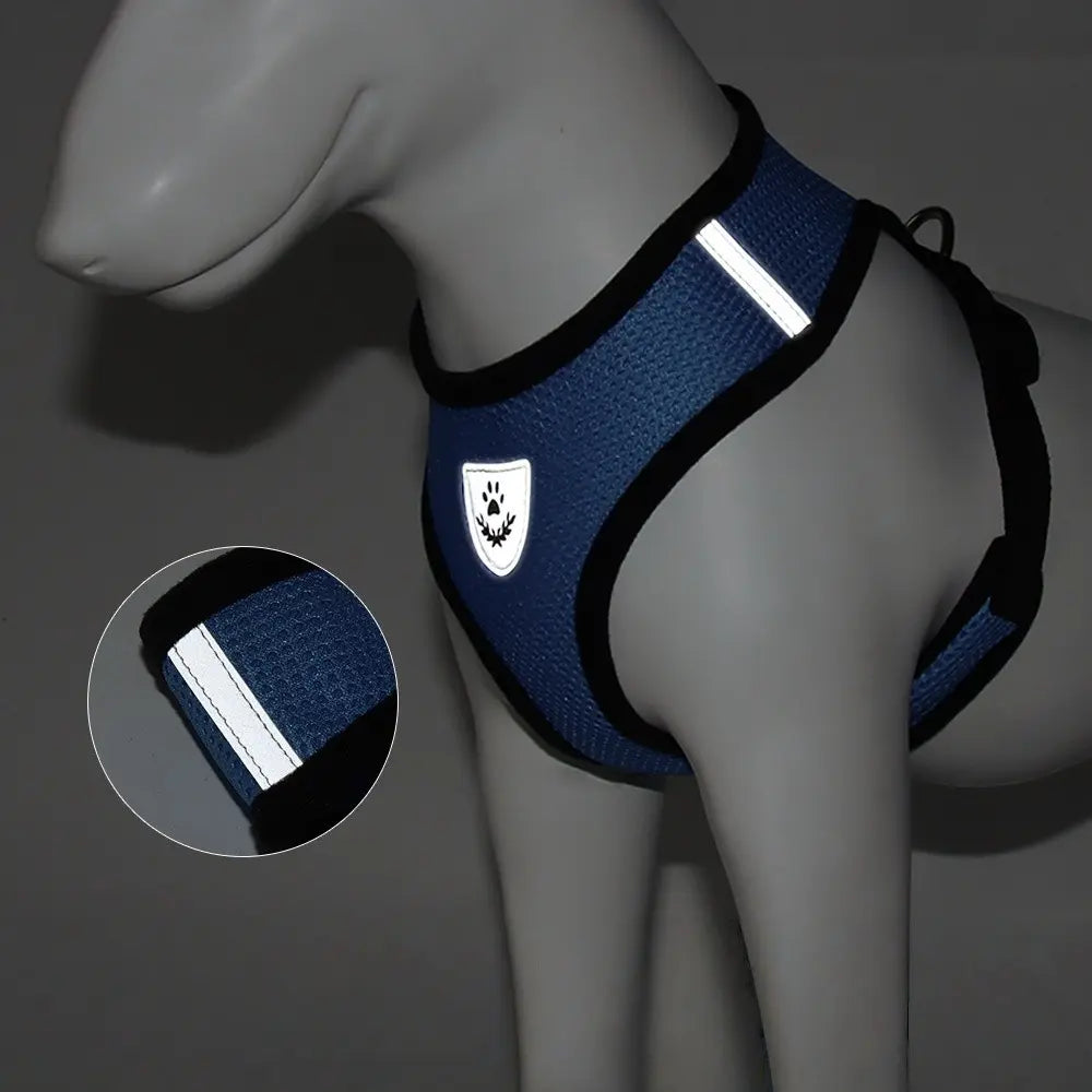 Pet Harness, Outdoor Leash Collar, Reflective Harness, Anti-Shock Safety Gear, Ideal for Dogs & Cats