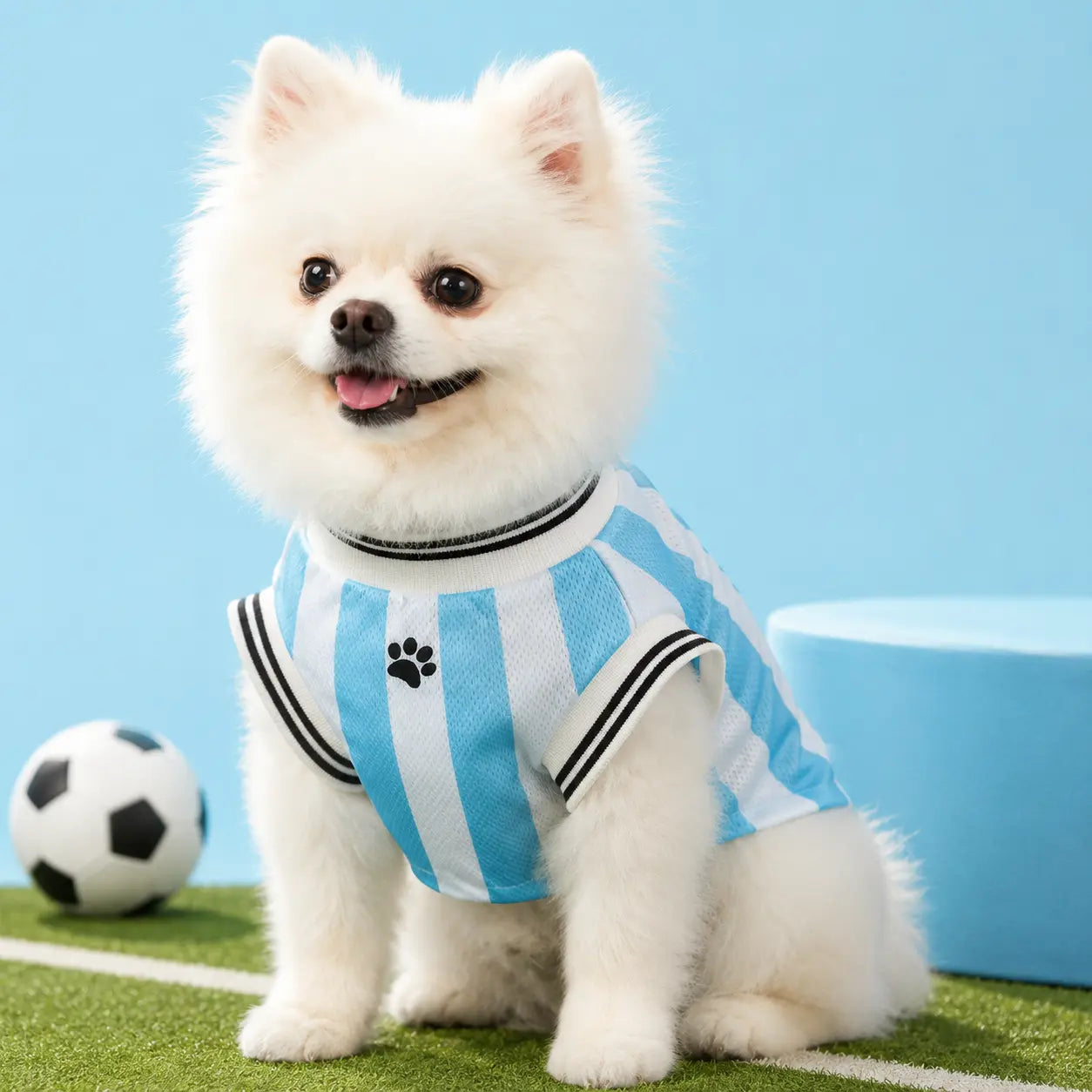 Pet Sports Jersey for Dogs and Cats - Lightweight Breathable Sleeveless Mesh Vest, Stylish Soccer-Inspired Outfit for Small to Medium Pets, Ideal for Parties, Photos, Walks, and Game Day