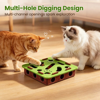 Potaroma Interactive Felt Cat Puzzle Toy with Jingle Balls - Indoor Enrichment Activity for Kittens and Adult Cats to Alleviate Boredom and Promote Active Play