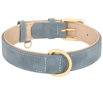 Adjustable Faux Leather Dog Collar, Heavy Duty Small Medium Large Pets