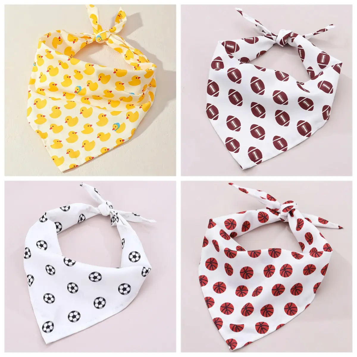 Set of 4 American Flag-Themed Pet Bandanas, Adjustable Polyester Scarves for Dogs and Cats, Ideal for 4th of July and Everyday Use