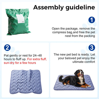 Dog Cooling Pad - Petfeet Thin & Thick Variants, Q-MAX>0.4, Washable, Gel-Free & Electric-Free, Non-Slip Nylon, Geometric & Classic Patterns, Suitable for Outdoor/Tiled Use, Summer Crate Bed for Large Dogs