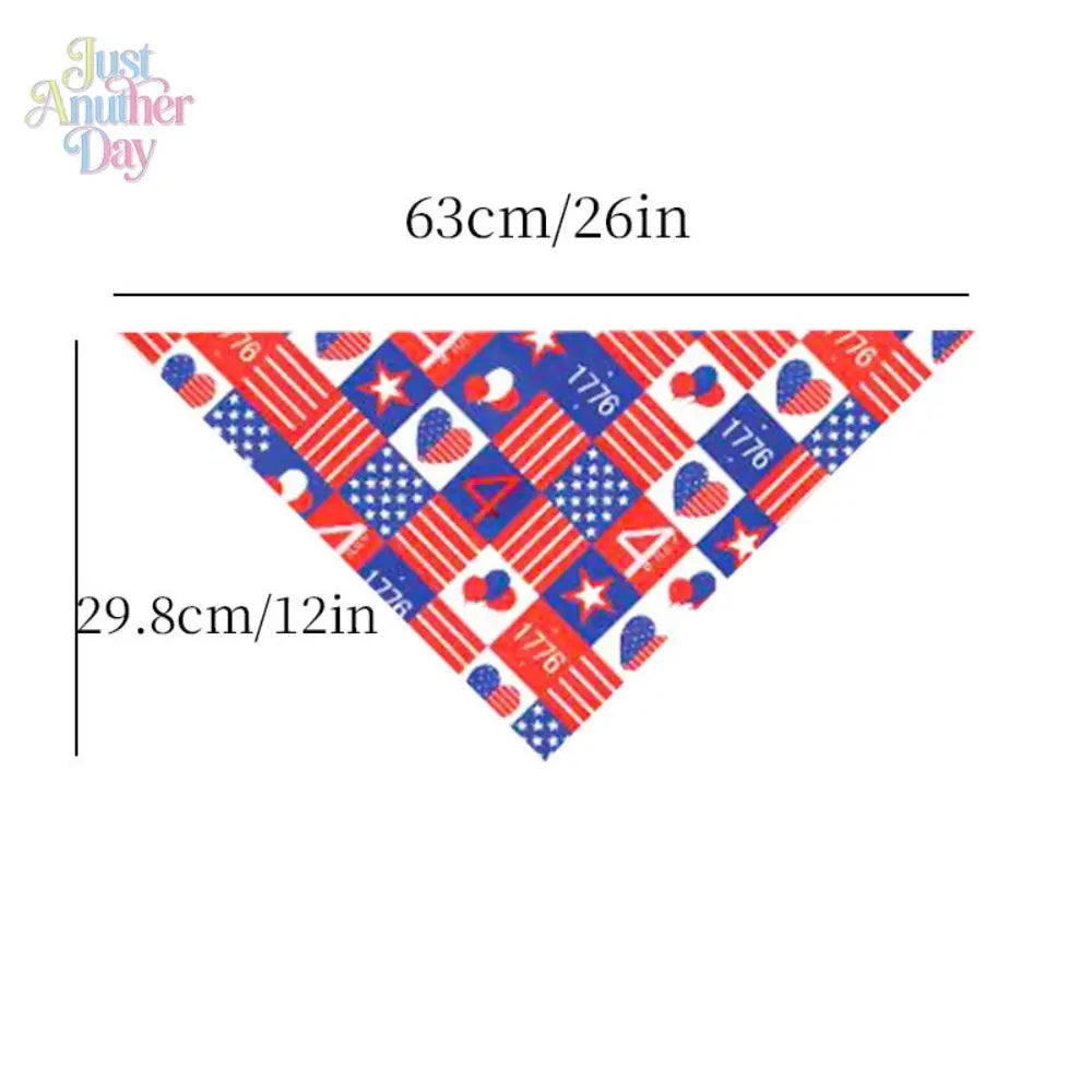 Set of 4 American Flag-Themed Pet Bandanas, Adjustable Polyester Scarves for Dogs and Cats, Ideal for 4th of July and Everyday Use