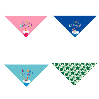 Set of 4 American Flag-Themed Pet Bandanas, Adjustable Polyester Scarves for Dogs and Cats, Ideal for 4th of July and Everyday Use