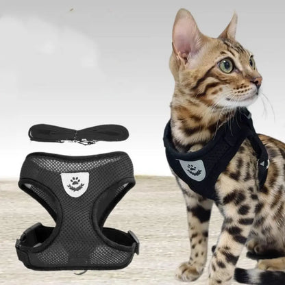 Pet Harness, Outdoor Leash Collar, Reflective Harness, Anti-Shock Safety Gear, Ideal for Dogs & Cats