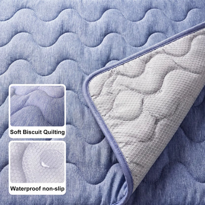 Dog Cooling Pad - Petfeet Thin & Thick Variants, Q-MAX>0.4, Washable, Gel-Free & Electric-Free, Non-Slip Nylon, Geometric & Classic Patterns, Suitable for Outdoor/Tiled Use, Summer Crate Bed for Large Dogs